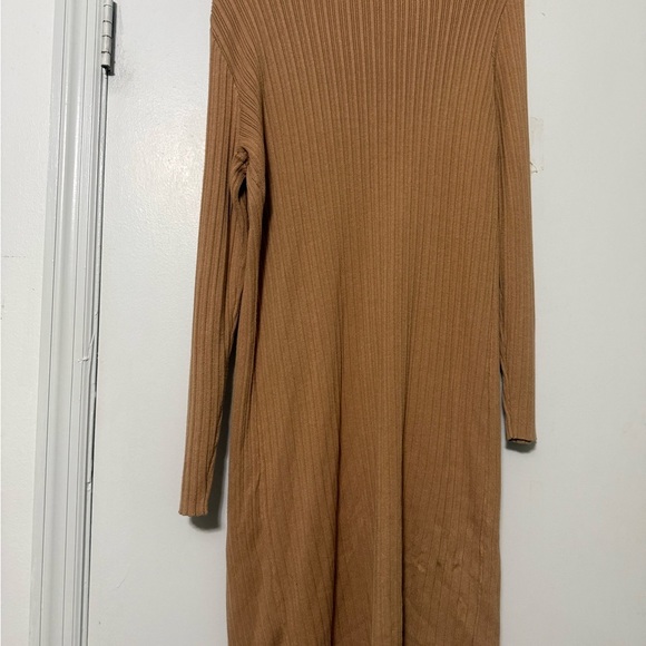 Light Tan Ribbed Long Cardigan - Picture 3 of 3